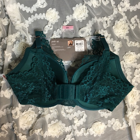 Hi Apex lace push-up underwire bra teal 34A 36D - Picture 4 of 6